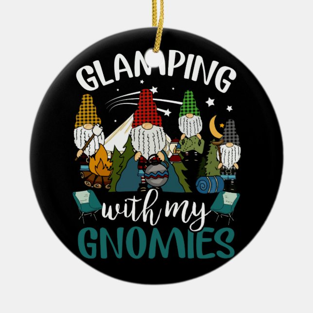 Glamping mit meinen Gnomies Happy Glamper Funny Gl Keramik Ornament (Vorne)