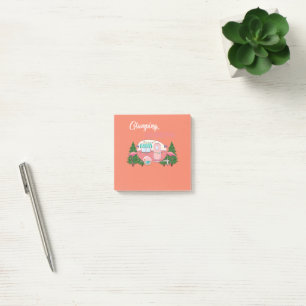 Glamping Oma Costume Camping RV Flamingos Camp Post-it Klebezettel