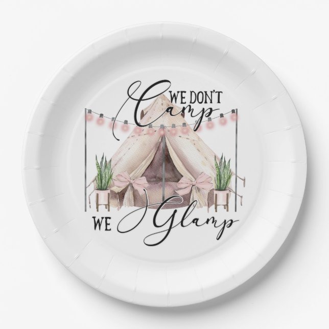 Glamping Party Pappteller (Vorderseite)