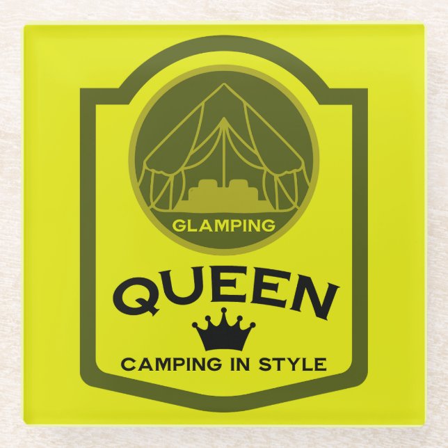 Glamping Queen Camping Glasuntersetzer (Vorderseite)