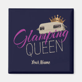 Glamping Queen Camping mit Vintagen Wohnwagen Magnet