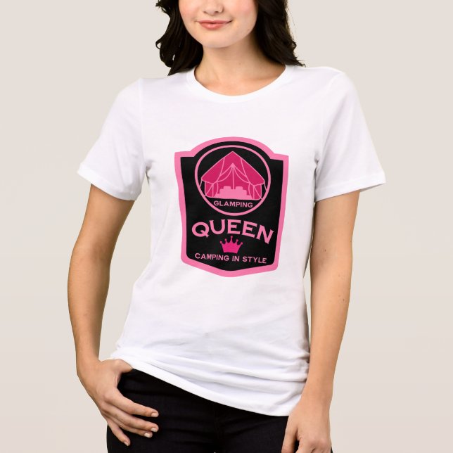 Glamping Queen Camping Tri-Blend Shirt (Vorderseite)