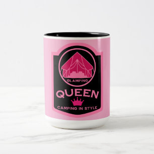 Glamping Queen Camping Zweifarbige Tasse