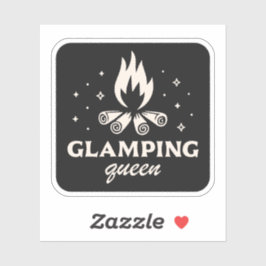 Glamping Queen girl schwarz aästhetisch lustig Aufkleber