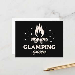 Glamping Queen girl schwarz aästhetisch lustig Postkarte