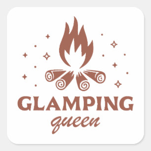 Glamping queen girls trip Camping boho Ästhetik Quadratischer Aufkleber