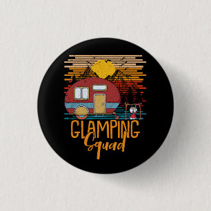 Glamping Squad Matching Family Girls Camping Trip Button