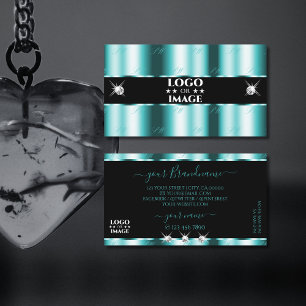 Glanz Aquamarine schwarze glänzende Diamanten mit  Visitenkarte
