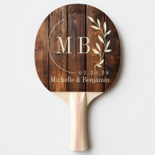 Glanz Fleck Boards Blatt Hochzeit Monogramm Tischtennis Schläger