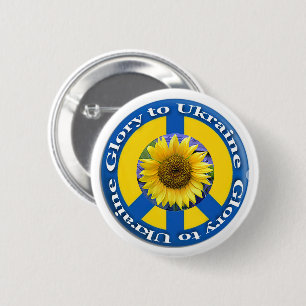 Glanz für die Ukraine Sonnenblumenknopf Button