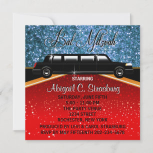 Glanz Glamour Limousine Filmstar Einladungsvorlage Einladung