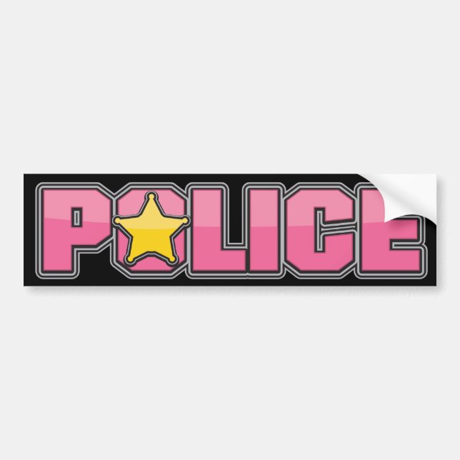 Glanz-rosa Polizeidienststelle 3 Autoaufkleber (Vorne)