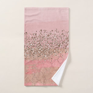 Glanz Rosa Überzug Marokkanische Indische Prinzess Badhandtuch Set