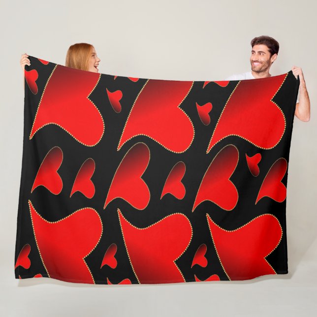 glänzend, Liebe, Herz, Rot, Valentin, Romantik, Ro Fleecedecke (Beispiel)