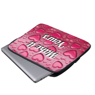 Glänzende 3D-Rosa-Jelly-Hearts-Laptop-Hülle Laptopschutzhülle