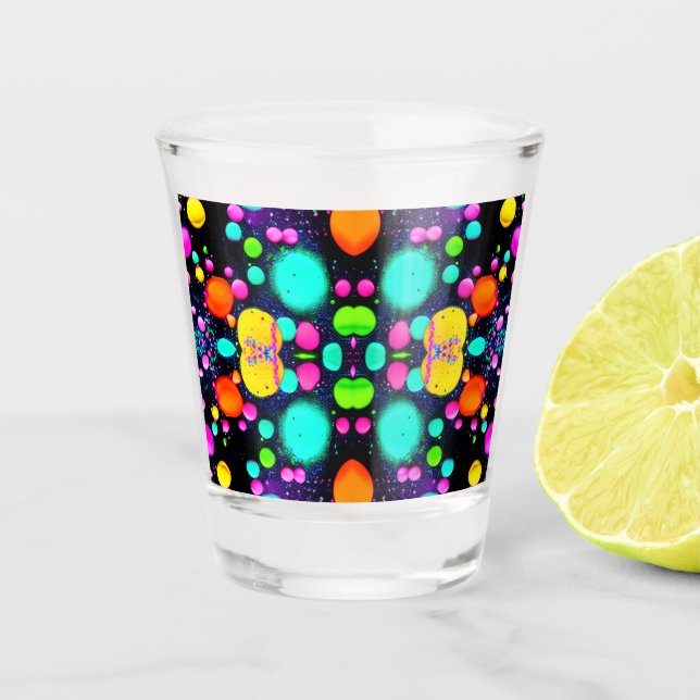 glänzende abstrakte Kunst Schnapsglas (Vorderseite)