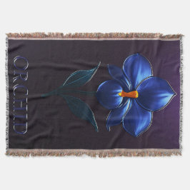 Glänzende Blaue Orchidee – Botanische Kunst Decke