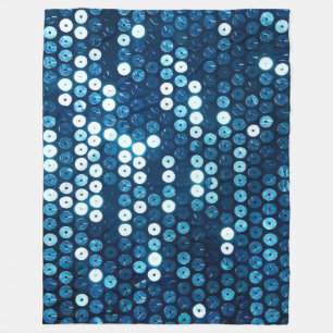 glänzende blaue Pailletten Fleecedecke