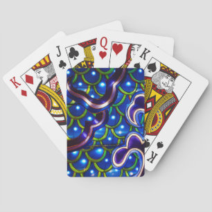 Glänzende blaue Schuppen Spielkarten