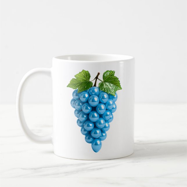 Glänzende blaue Weintrauben Kaffeetasse (Links)