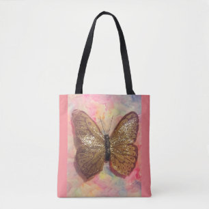 glänzende Bronzeschmetterling-Tasche Tasche