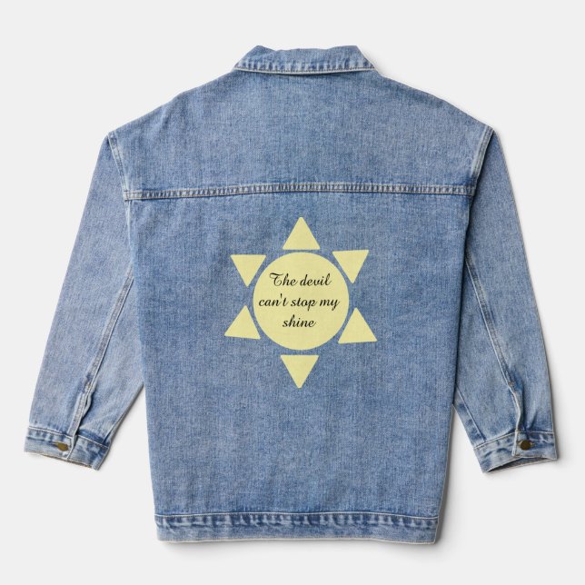 Glänzende Denimjacke Jeansjacke (Rückseite)