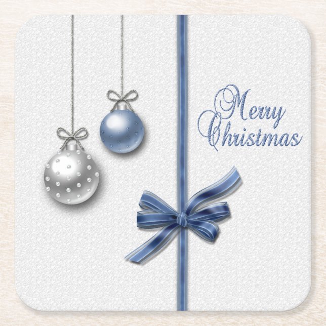 Glänzende elegante Weihnachtsbälle Rechteckiger Pappuntersetzer (Vorderseite)