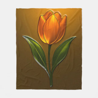 Glänzende Eleganz der Orangefarbenen Tulpe Fleecedecke