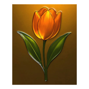 Glänzende Eleganz der Orangefarbenen Tulpe Fotodruck