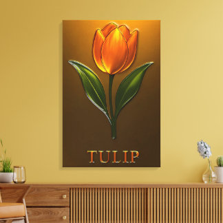 Glänzende Eleganz der Orangefarbenen Tulpe Leinwanddruck