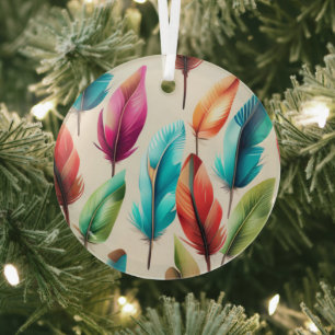 Glänzende Federn Ornament Aus Glas