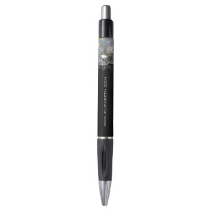 Glänzende Festliche Elegante Diamanten Schwarz und Kugelschreiber