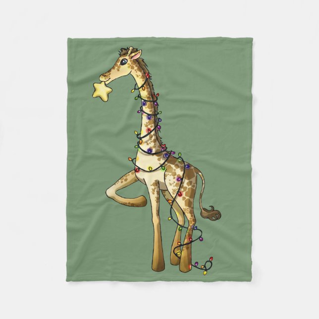 Glänzende Giraffe Fleecedecke (Vorderseite)