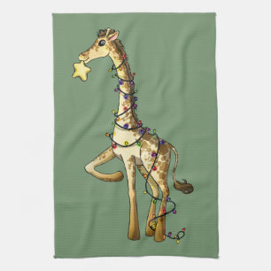 Glänzende Giraffe Geschirrtuch