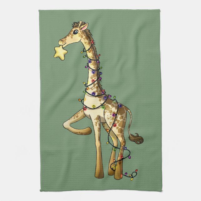 Glänzende Giraffe Geschirrtuch (Vertikal)