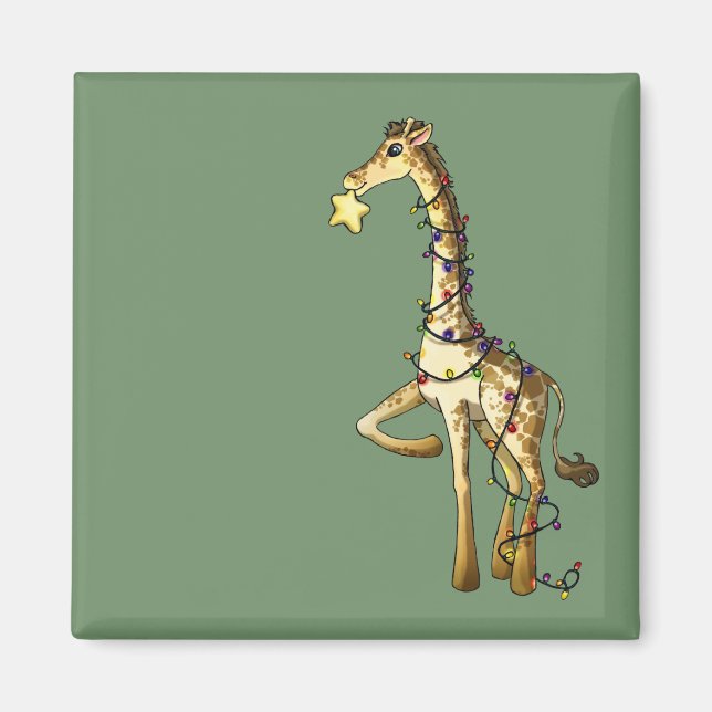 Glänzende Giraffe Magnet (Vorne)