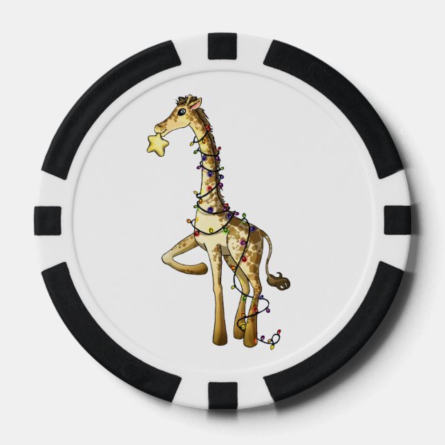 Glänzende Giraffe Pokerchips (Vorderseite)