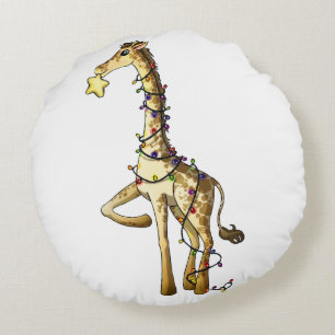 Glänzende Giraffe Rundes Kissen