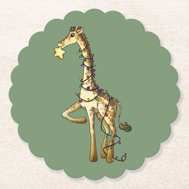 Glänzende Giraffe Untersetzer (Vorderseite)