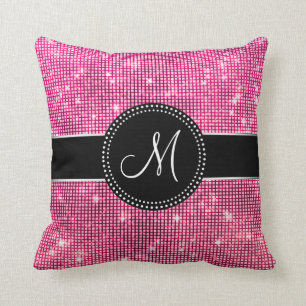 Glänzende Glitzern-mit Monogramm Kissen