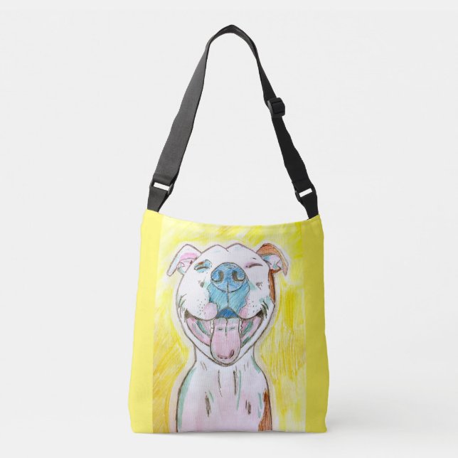 Glänzende glückliche sonnige gelbe Tasche (Vorderseite)
