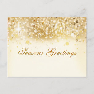Glänzende goldene Lichter Feiertags-Weihnachts-Pos Feiertagspostkarte