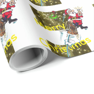 Glänzende goldene Lichter & Weihnachtspapier von S Geschenkpapier