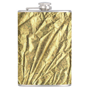 Glänzende Goldfolie Flachmann