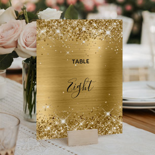 Glänzende Goldfolie Hochzeit Tischnummer 5x7 Karte