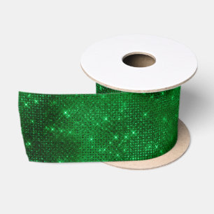 Glänzende grüne Folie Satinband