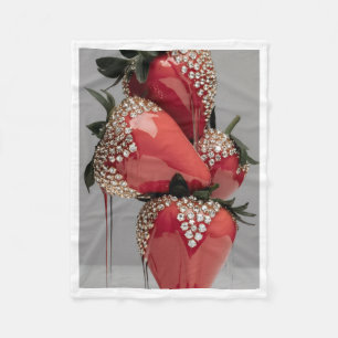 Glänzende Juwel-Erdbeeren-Decke Fleecedecke