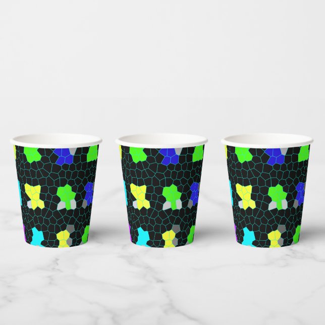 glänzende Karo aus festem Glas, Pappbecher (Multi)