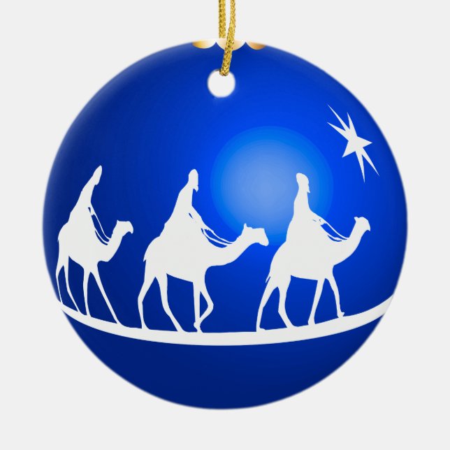 glänzende Königverzierung des Blaus 3 Keramikornament (Vorne)