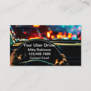Glänzende kühle Uber-Autofahrdienst-Fahrer Visiten Visitenkarte